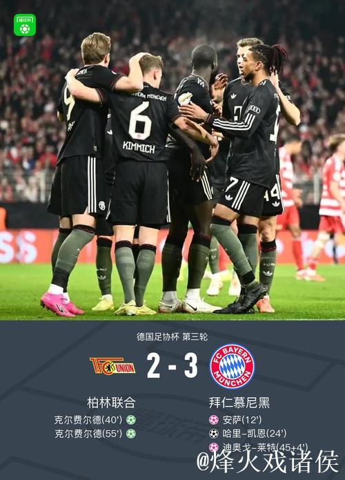 拜仁慕尼黑3-2力克柏林联合 晋级德国杯八强 拜仁慕尼黑3-2力克柏林联合 晋级德国杯八强